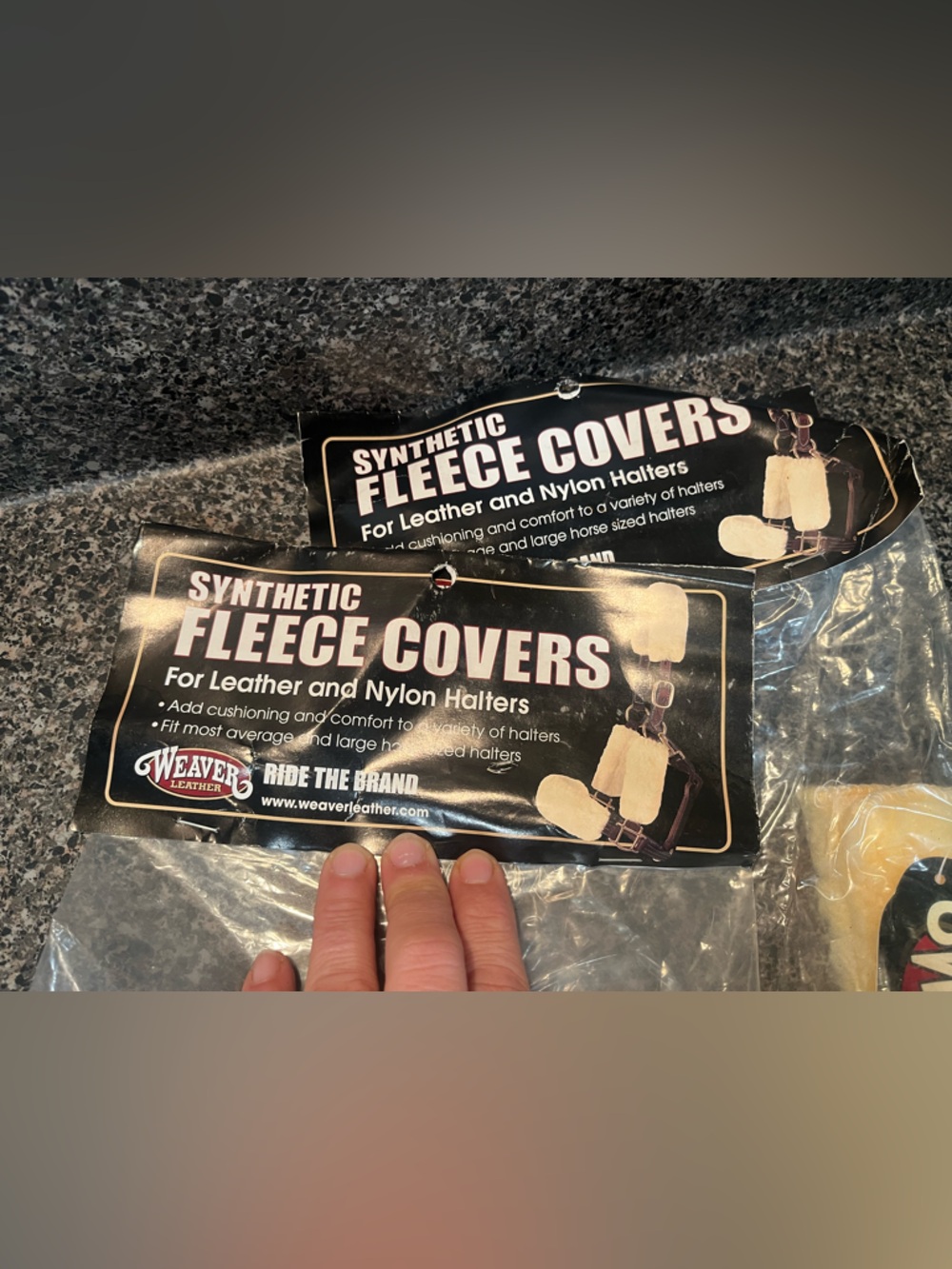 Weavers Red and Cream Fleece Halter Set of 3 for a Standard Horse